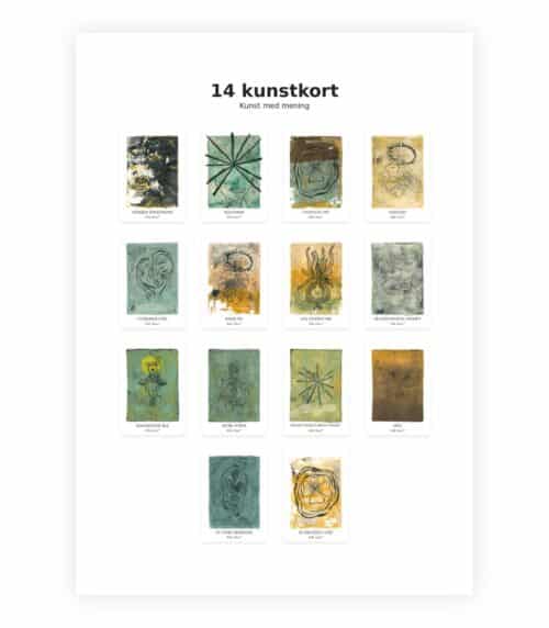 Pakke med 14 kunstkort - kunst med mening